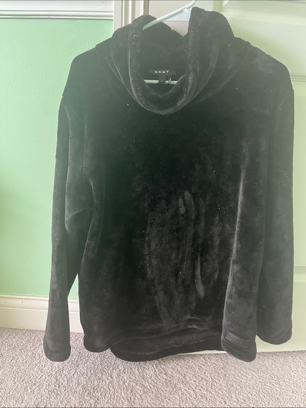 DKNY Black Plush Turtleneck Sweater